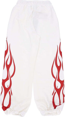 VISION-OF-SUPER-Pantalone-Tuta-Leggero-Donna-Flames-Pants-Off-White/red-da-donna