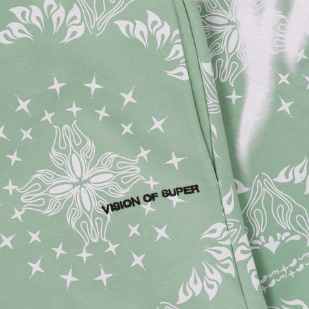 VISION-OF-SUPER-Pantalone-Tuta-Leggero-Uomo-Bandana-Print-Pants-Green-da-uomo