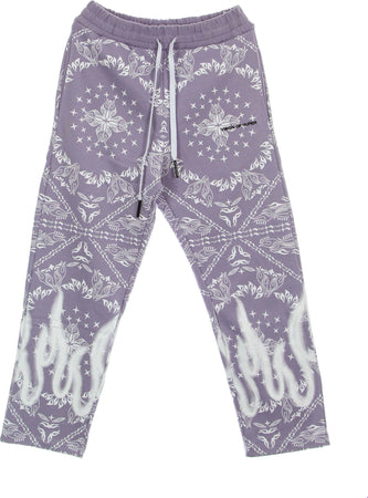VISION-OF-SUPER-Pantalone-Tuta-Leggero-Uomo-Bandana-Print-Pants-Lilac-da-uomo