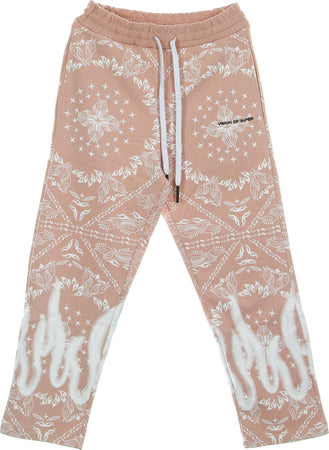 VISION-OF-SUPER-Pantalone-Tuta-Leggero-Uomo-Bandana-Print-Pants-Pink-da-uomo