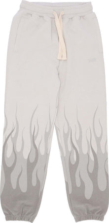 VISION-OF-SUPER-Pantalone-Tuta-Leggero-Uomo-Double-Flames-Pants-Lunar-Rock-da-uomo