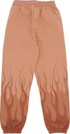 VISION-OF-SUPER-Pantalone-Tuta-Leggero-Uomo-Double-Flames-Pants-Terracotta-da-uomo
