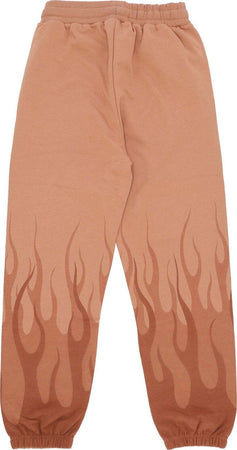VISION-OF-SUPER-Pantalone-Tuta-Leggero-Uomo-Double-Flames-Pants-Terracotta-da-uomo