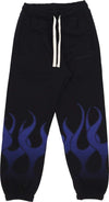 VISION-OF-SUPER-Pantalone-Tuta-Leggero-Uomo-Flames-Pants-Black/blue-da-uomo