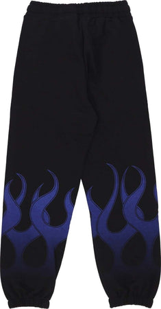 VISION-OF-SUPER-Pantalone-Tuta-Leggero-Uomo-Flames-Pants-Black/blue-da-uomo