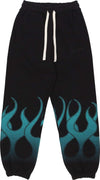 VISION-OF-SUPER-Pantalone-Tuta-Leggero-Uomo-Flames-Pants-Black/green-da-uomo