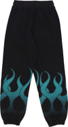VISION-OF-SUPER-Pantalone-Tuta-Leggero-Uomo-Flames-Pants-Black/green-da-uomo