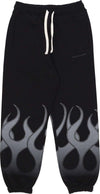 VISION-OF-SUPER-Pantalone-Tuta-Leggero-Uomo-Flames-Pants-Black/grey-da-uomo
