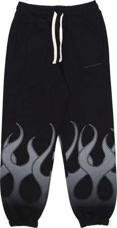VISION-OF-SUPER-Pantalone-Tuta-Leggero-Uomo-Flames-Pants-Black/grey-da-uomo