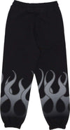 VISION-OF-SUPER-Pantalone-Tuta-Leggero-Uomo-Flames-Pants-Black/grey-da-uomo