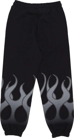 VISION-OF-SUPER-Pantalone-Tuta-Leggero-Uomo-Flames-Pants-Black/grey-da-uomo