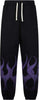 VISION-OF-SUPER-Pantalone-Tuta-Leggero-Uomo-Flames-Pants-Black/purple-da-uomo