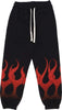 VISION-OF-SUPER-Pantalone-Tuta-Leggero-Uomo-Flames-Pants-Black/red-da-uomo