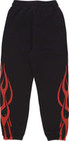 VISION-OF-SUPER-Pantalone-Tuta-Leggero-Uomo-Flames-Pants-Black/red-da-uomo