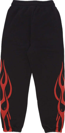 VISION-OF-SUPER-Pantalone-Tuta-Leggero-Uomo-Flames-Pants-Black/red-da-uomo