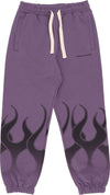 VISION-OF-SUPER-Pantalone-Tuta-Leggero-Uomo-Flames-Pants-Purple/black-da-uomo