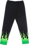 VISION-OF-SUPER-Pantalone-Tuta-Leggero-Uomo-Green-Shaded-Flames-Pants-Black/green-da-uomo