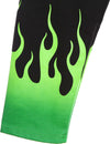 VISION-OF-SUPER-Pantalone-Tuta-Leggero-Uomo-Green-Shaded-Flames-Pants-Black/green-da-uomo