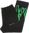 VISION-OF-SUPER-Pantalone-Tuta-Leggero-Uomo-Spray-Flames-Pants-Black/green-da-uomo
