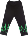 VISION-OF-SUPER-Pantalone-Tuta-Leggero-Uomo-Spray-Flames-Pants-Black/green-da-uomo