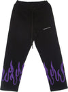 VISION-OF-SUPER-Pantalone-Tuta-Leggero-Uomo-Spray-Flames-Pants-Black/purple-da-uomo