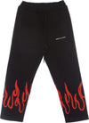 VISION-OF-SUPER-Pantalone-Tuta-Leggero-Uomo-Spray-Flames-Pants-Black/red-da-uomo