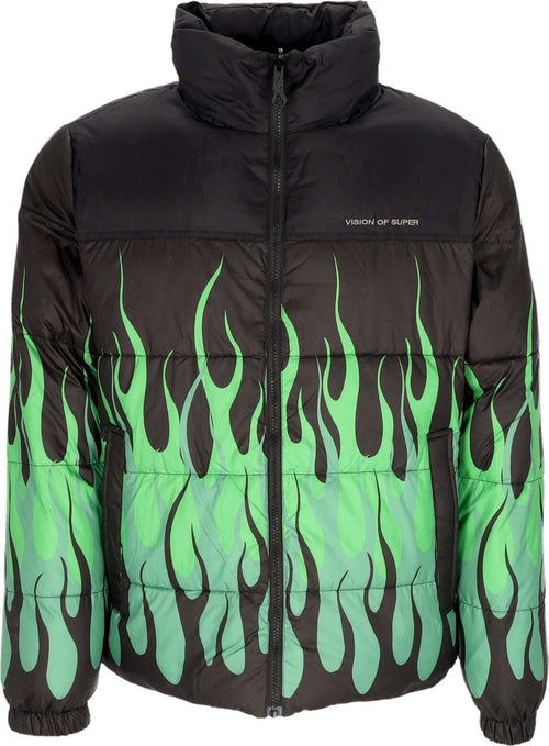 VISION-OF-SUPER-Piumino-Uomo-Flames-Jacket-Black/green-da-uomo