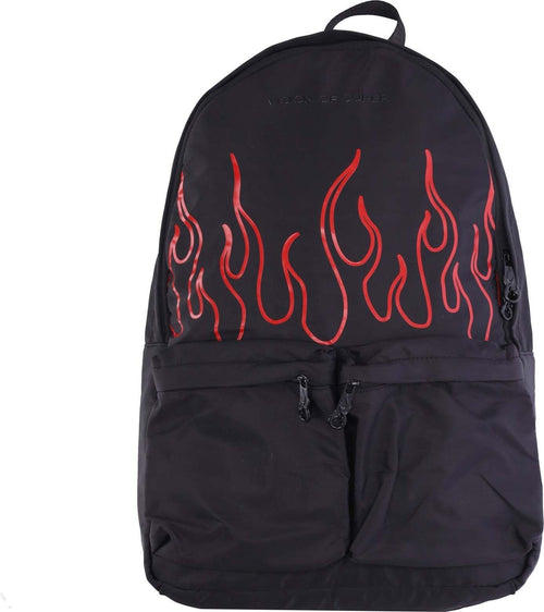 VISION-OF-SUPER-Zaino-Uomo-Flames-Backpack-Black/red-da-uomo