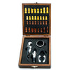 Set sommelier 4 accessori con scacchiera in acciaio e legno per decorazioni natalizie