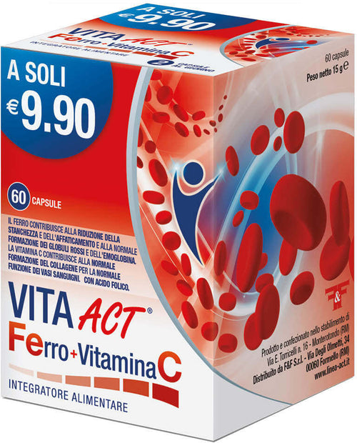 Vita Act Ferro + Vitamina C per ferro, globuli rossi ed emoglobina 60 capsule