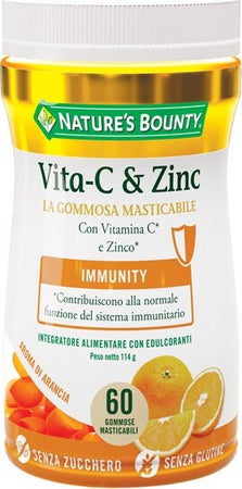 VITA-C-e-ZINC-integratore-alimentare-60-gommose-masticabili-Nature's-Bounty