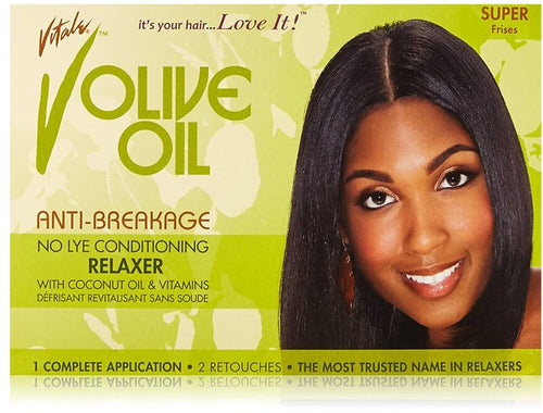 Vitale Olive Oil Relaxer Kit Super Stiraggio per Capelli Afrolatini Kit Lisciante Capelli