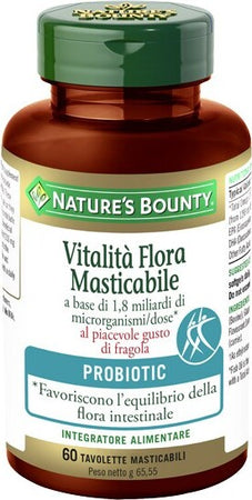 VITALITA'-FLORA-AL-GUSTO-FRAGOLA-60-tavolette-masticabili-Nature's-Bounty