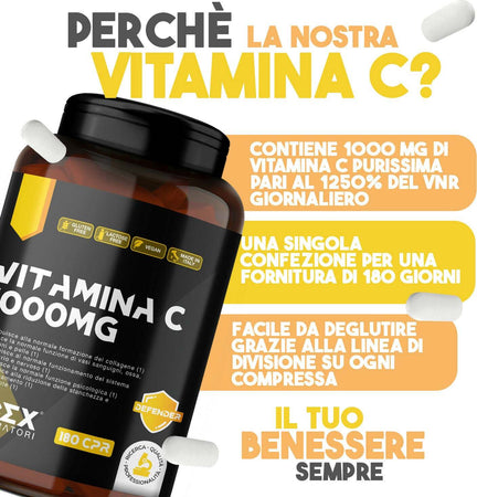 Vitamina-c-1000mg,-180-compresse,-6-mesi-di-fornitura---alte-difese-immunitarie