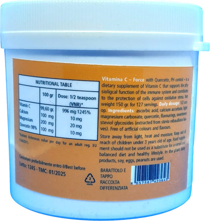 Vitamina-C-–-Force-con-Quercetina,-PH-control---150-gr.-in-polvere-solubile
