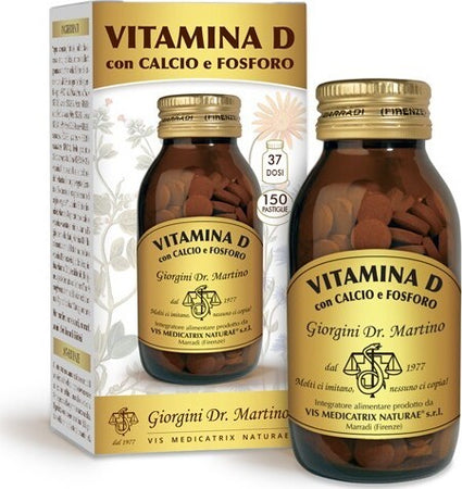VITAMINA-D-con-CALCIO-e-FOSFORO-integratore-alimentare-150-pastiglie-Dr.-Giorgini