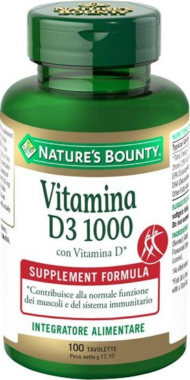 VITAMINA-D3-1000-CON-VITAMINA-D-integratore-alimentare-100-tavolette-Nature's-Bounty