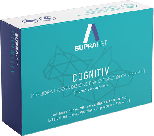 Vitamine Per Cani e Gatti Anziani in compresse Appetibili SUPRAPET Cognitiv Stimolante Contro Stanchezza 30 Compresse - Mangime Complementare Naturale con Vitamina C, Vitamine B, Ginkgo Biloba, Mirtillo, L-triptofano Prodotti per animali domestici/Cani/Accessori per la cura e la salute/Integratori e vitamine/Multivitaminici MyLab Nutrition - Roma, Commerciovirtuoso.it