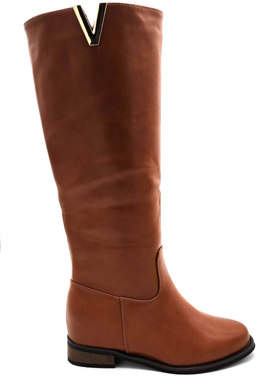 Vittoria - Stivali donna in ecopelle con rialzo interno