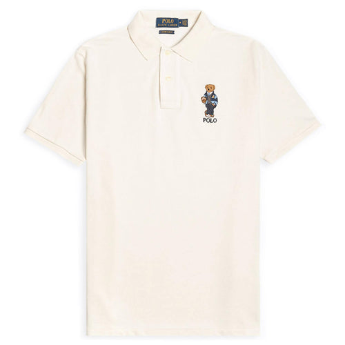 Polo Ralph Lauren Uomo Polo Bear Mezze Maniche Polo Con Orsetto Ricamato Logo Medio Polo Colletto 2 Bottoni Maniche Corte