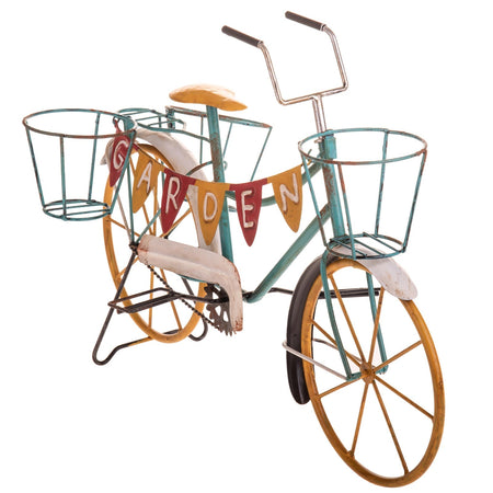 Bicicletta con contenitore per vasi decorazione per giardino ed esterno da 52,5 cm