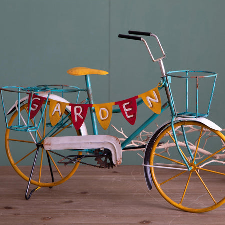 Bicicletta con contenitore per vasi decorazione per giardino ed esterno da 52,5 cm