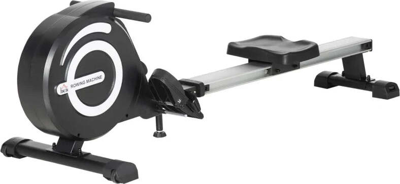 Vogatore-Magnetico-Pieghevole-per-Allenamento-a-Casa,-Volano-Regolabile-su-8-Livelli-e-Monitor-LCD,-185x58x57cm,-Nero-RE3A90-243RE3