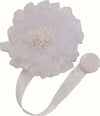 VOILA'---CALAMITA-PER-TENDA-FIORE-GRANDE-CON-NASTRO-IN-ORGANZA-COLORE-BIANCO