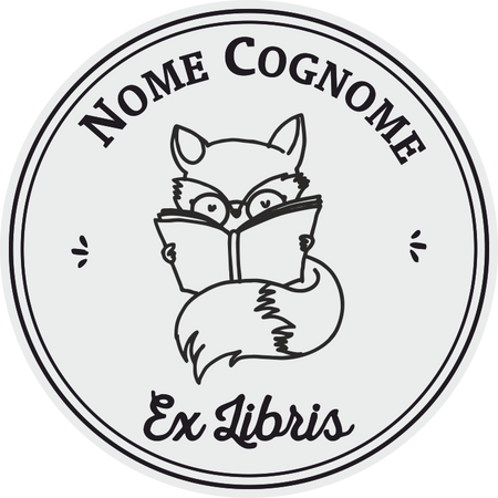 Timbro Ex Libris Volpe - d. 40 mm - TimbriExLibris