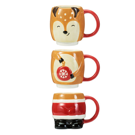 Tazza in ceramica per decorazioni natalizie da 280 ml set da 3
