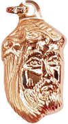 Volto di Cristo Pendente in Oro Giallo 18Kt Au 750 millesimi Gesù Ciondolo Religioso per Collana 2.7 cm Made in Italy Artigianale