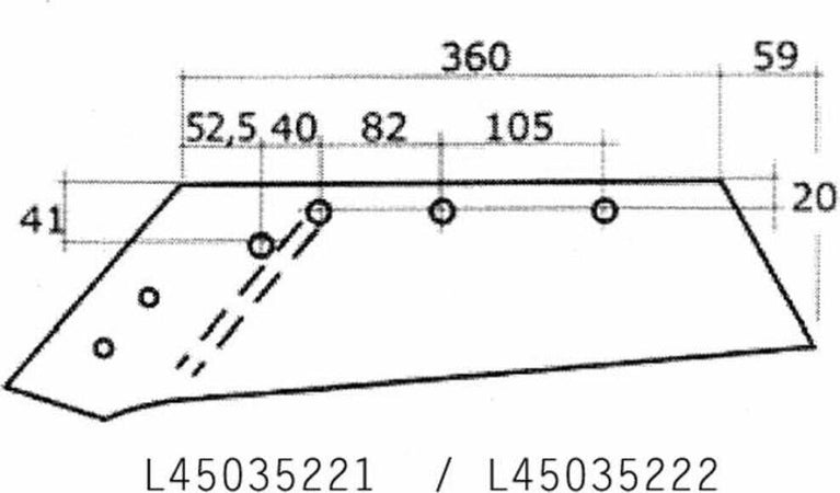 Vomere-adattabile-DW435-sx-Confezione-da-1pz