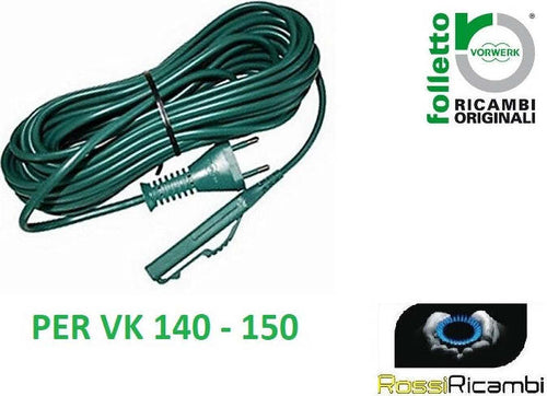 VORWERK FOLLETTO - CAVO ALIMENTAZIONE PER VK 140 - 150 - 7 METRI - ORIGINALE Casa e cucina/Aspirapolvere e pulizia di pavimenti e finestre/Accessori per aspirapolvere/Batterie e parti sostitutive Rossi Ricambi - Venetico Marina, Commerciovirtuoso.it