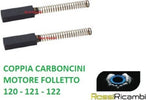 VORWERK FOLLETTO -  COPPIA CARBONCINI MOTORE SPAZZOLE PER FOLLETTO VK120 VK121 VK122 Casa e cucina/Aspirapolvere e pulizia di pavimenti e finestre/Accessori per aspirapolvere/Batterie e parti sostitutive Rossi Ricambi - Venetico Marina, Commerciovirtuoso.it